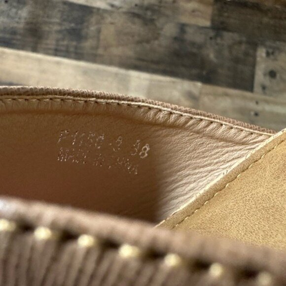 Siketu Womens Tan Faux Leather Cork Wedge Sandals Size 38 With Slip-On Design - Picture 4 of 7